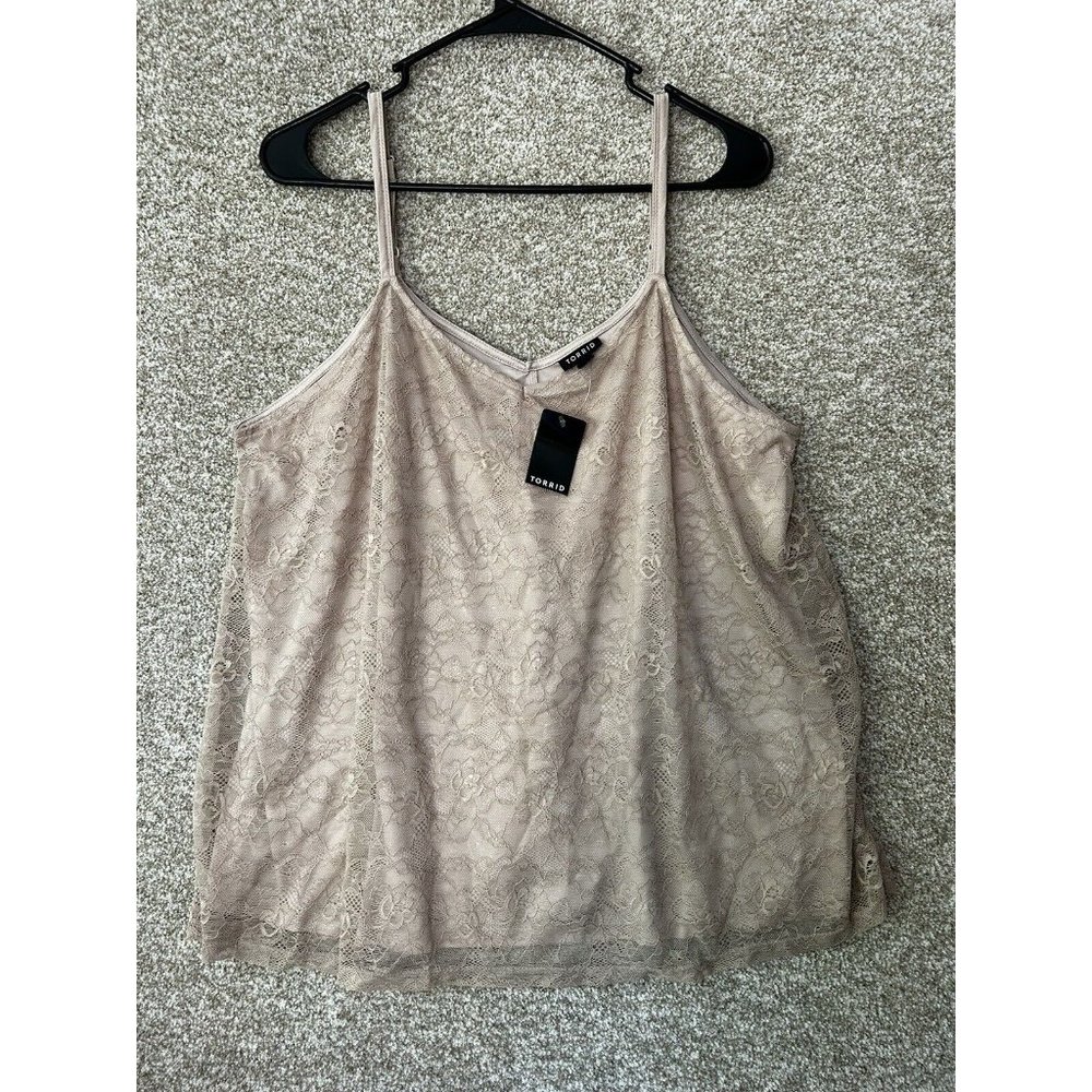 Torrid Mushroom Brown Lace Super Soft Swing Cami Tank Top Size Large (0)